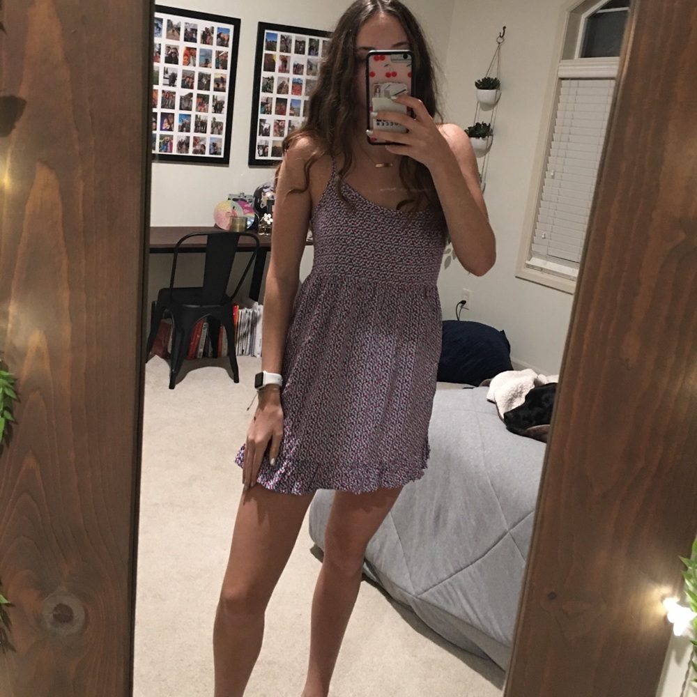 Summer Mini Dress flowy purple/blue/pink